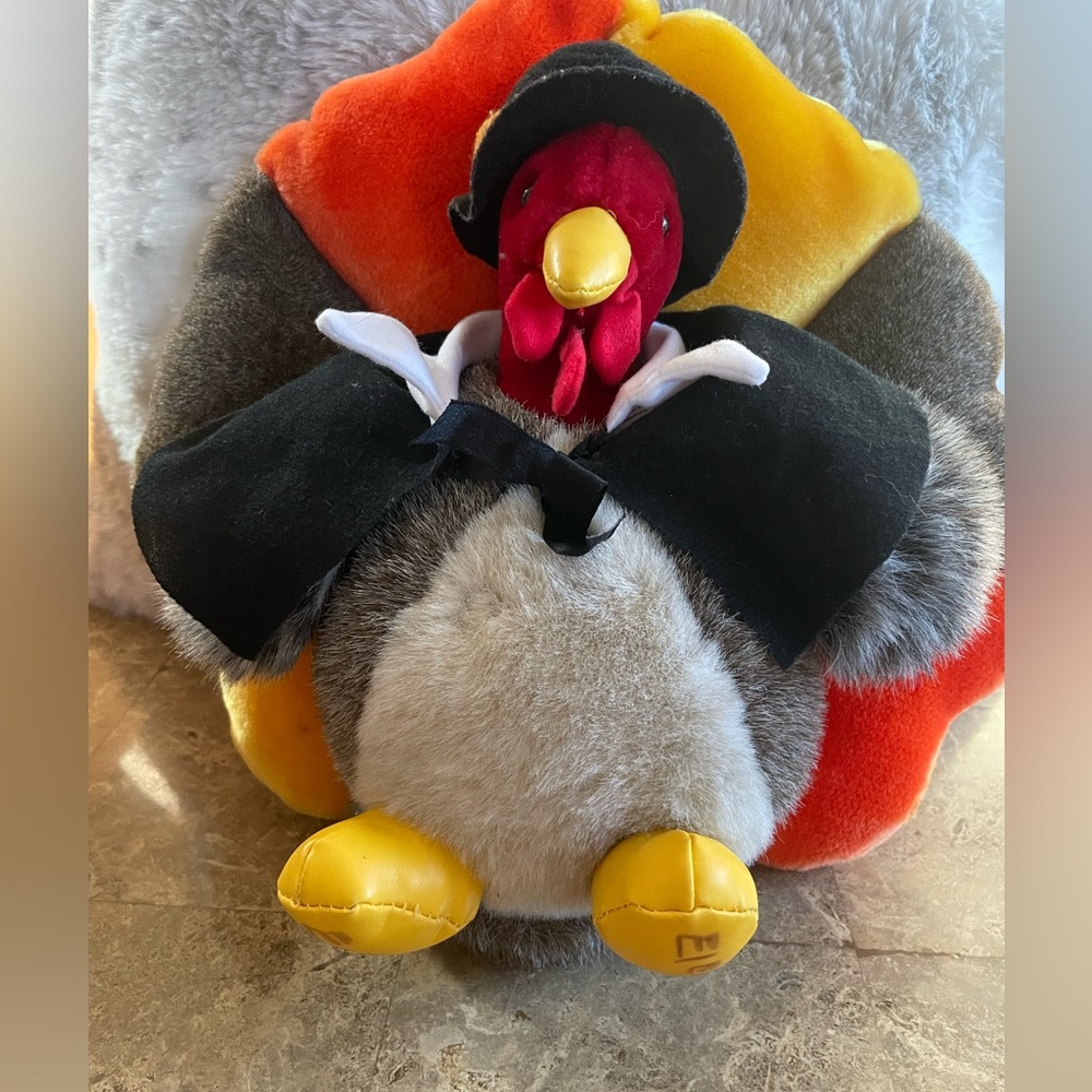 People Pals Pilgrim Turkey Plush Stuffed Animal - Autumn Fall Thanksgiving Decor